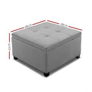 Artiss Storage Ottoman Blanket Box Linen Foot Stool Chest Couch Bench Toy Grey
