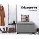 Artiss Storage Ottoman Blanket Box Linen Foot Stool Chest Couch Bench Toy Grey