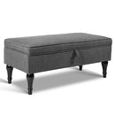 Artiss Blanket Box Storage Ottoman Linen Fabric Chest Foot Stool Bed Couch Grey