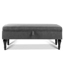 Artiss Blanket Box Storage Ottoman Linen Fabric Chest Foot Stool Bed Couch Grey