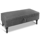Artiss Blanket Box Storage Ottoman Linen Fabric Chest Foot Stool Bed Couch Grey