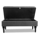 Artiss Blanket Box Storage Ottoman Linen Fabric Chest Foot Stool Bed Couch Grey