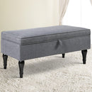 Artiss Blanket Box Storage Ottoman Linen Fabric Chest Foot Stool Bed Couch Grey