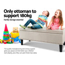 Artiss Blanket Box Storage Ottoman Linen Fabric Chest Foot Stool Bench Taupe