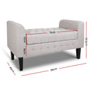 Artiss Blanket Box Storage Ottoman Linen Fabric Bed Foot Stool Chest Toy Bench