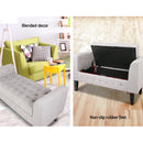 Artiss Blanket Box Storage Ottoman Linen Fabric Bed Foot Stool Chest Toy Bench