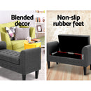 Artiss Blanket Box Storage Ottoman Linen Fabric Bed Foot Stool Chest Toy Bench