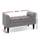 Artiss Storage Ottoman Blanket Box Linen Fabric Bed Foot Stool Chest Toy Bench