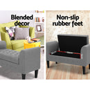 Artiss Storage Ottoman Blanket Box Linen Fabric Bed Foot Stool Chest Toy Bench