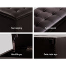 Artiss Blanket Box Ottoman Storage PU Leather Foot Stool Chest Toy Bed Brown