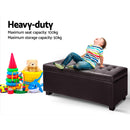 Artiss Blanket Box Ottoman Storage PU Leather Foot Stool Chest Toy Bed Brown
