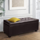 Artiss Blanket Box Ottoman Storage PU Leather Foot Stool Chest Toy Bed Brown