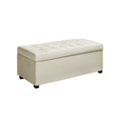 Artiss Storage Ottoman Large PU Leather Chest Blanket Toy Box Bed Seat Cream WH