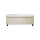 Artiss Storage Ottoman Large PU Leather Chest Blanket Toy Box Bed Seat Cream WH