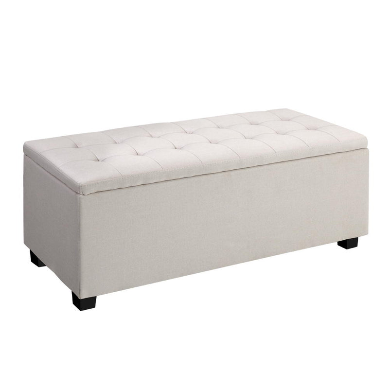 Artiss Storage Ottoman Blanket Box Large Seat Fabric Foot Stool Chest Toy Bed