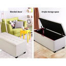 Artiss Storage Ottoman Blanket Box Large Seat Fabric Foot Stool Chest Toy Bed