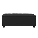 Artiss Blanket Box Ottoman Storage Fabric Footstool Chest Toy Bed Charcoal Black
