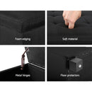 Artiss Blanket Box Ottoman Storage Fabric Footstool Chest Toy Bed Charcoal Black