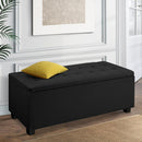 Artiss Blanket Box Ottoman Storage Fabric Footstool Chest Toy Bed Charcoal Black