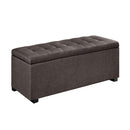 Artiss Blanket Box Storage Ottoman Linen Fabric Foot Stool Chest Toy Bed Brown