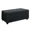 Blanket Box Ottoman Storage Fabric Footstool Chest Toy Bed Charcoal