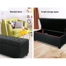Blanket Box Ottoman Storage Fabric Footstool Chest Toy Bed Charcoal