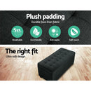 Blanket Box Ottoman Storage Fabric Footstool Chest Toy Bed Charcoal