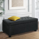 Blanket Box Ottoman Storage Fabric Footstool Chest Toy Bed Charcoal