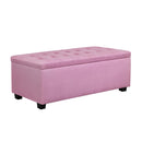 Artiss Blanket Box Storage Ottoman Linen Fabric Foot Stool Chest Toy Pink Bed