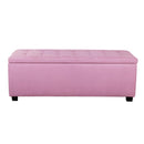 Artiss Blanket Box Storage Ottoman Linen Fabric Foot Stool Chest Toy Pink Bed