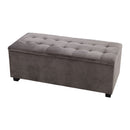 Artiss Storage Ottoman Blanket Box Velvet Foot Stool Rest Chest Couch Toy Grey
