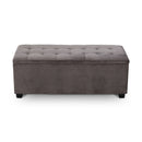Artiss Storage Ottoman Blanket Box Velvet Foot Stool Rest Chest Couch Toy Grey