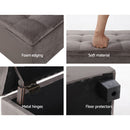 Artiss Storage Ottoman Blanket Box Velvet Foot Stool Rest Chest Couch Toy Grey