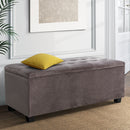 Artiss Storage Ottoman Blanket Box Velvet Foot Stool Rest Chest Couch Toy Grey