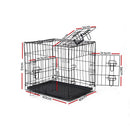 24" Dog Cage Pet Crate Puppy Cat Foldable Metal Kennel Portable 3 Doors