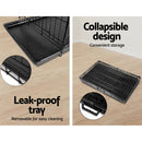 24" Dog Cage Pet Crate Puppy Cat Foldable Metal Kennel Portable 3 Doors