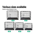 24" Dog Cage Pet Crate Puppy Cat Foldable Metal Kennel Portable 3 Doors