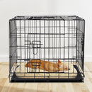 24" Dog Cage Pet Crate Puppy Cat Foldable Metal Kennel Portable 3 Doors