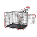 36" Dog Cage Pet Crate Puppy Cat Foldable Metal Kennel Portable 3 Doors