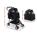 Pet Stroller Dog Cat Cage Carrier Travel Pushchair Foldable Pram 3 IN 1