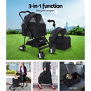 Pet Stroller Dog Cat Cage Carrier Travel Pushchair Foldable Pram 3 IN 1