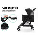 Pet Stroller Dog Cat Cage Carrier Travel Pushchair Foldable Pram 3 IN 1