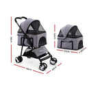 Pet Stroller Dog Cat Cage Carrier Travel Pushchair Foldable 3 IN 1 Seat