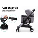 Pet Stroller Dog Cat Cage Carrier Travel Pushchair Foldable 3 IN 1 Seat