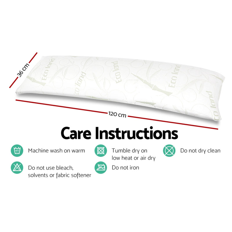 Giselle Bedding Bamboo Full Body Pillow Memory Foam Sleep Long Maternity Nursing