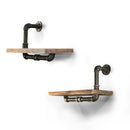 Artiss Wall Shelves Rustic Bookshelf Retro Display Shelves Industrial DIY Pipe Shelf Floating Brackets