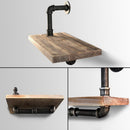 Artiss Wall Shelves Rustic Bookshelf Retro Display Shelves Industrial DIY Pipe Shelf Floating Brackets