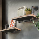Artiss Wall Shelves Rustic Bookshelf Retro Display Shelves Industrial DIY Pipe Shelf Floating Brackets