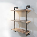 Artiss 3 Tier 61CM Industrial Pipe Shelf Wall Shelves Retro Brown