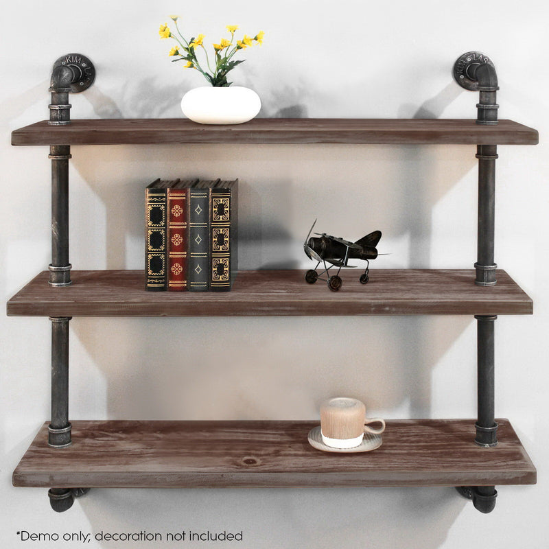 Artiss Display Wall Shelves Industrial DIY Pipe Shelf Brackets Rustic Bookshelf